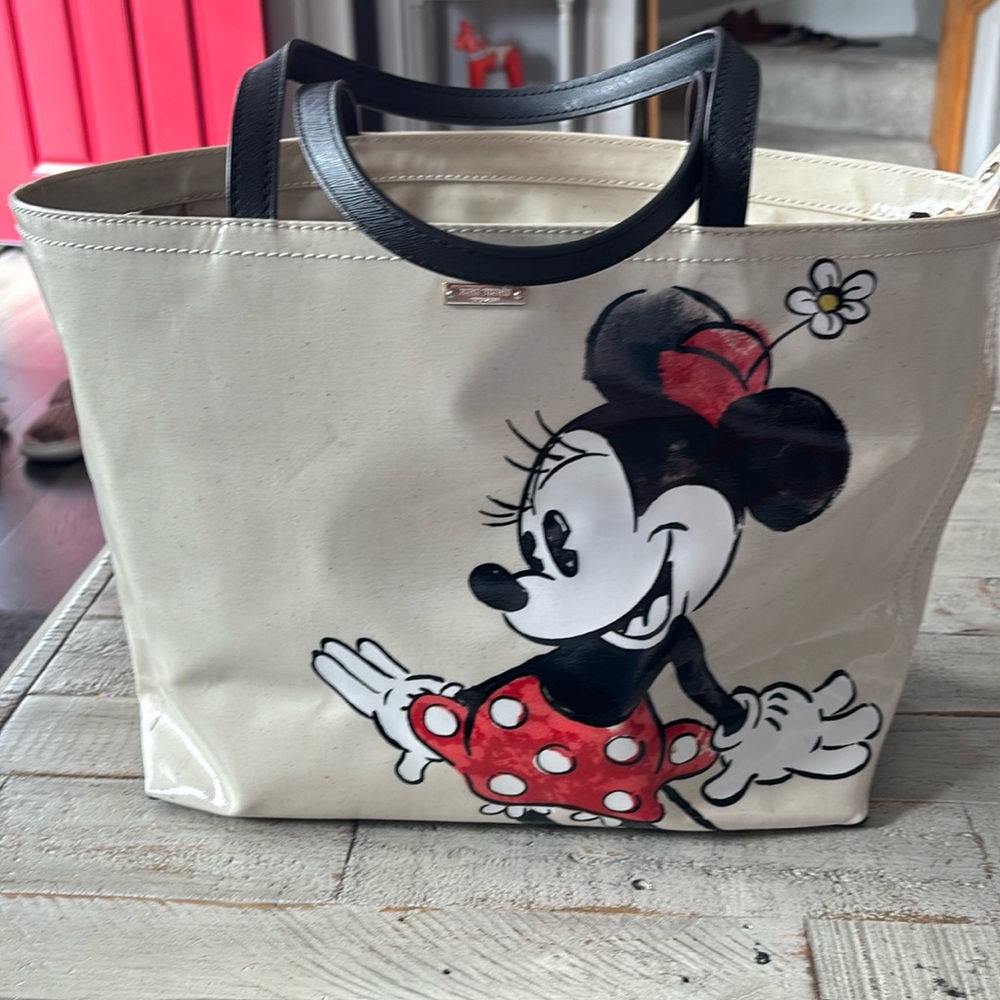Kate Spade Cream and Black Minnie Mouse Tote